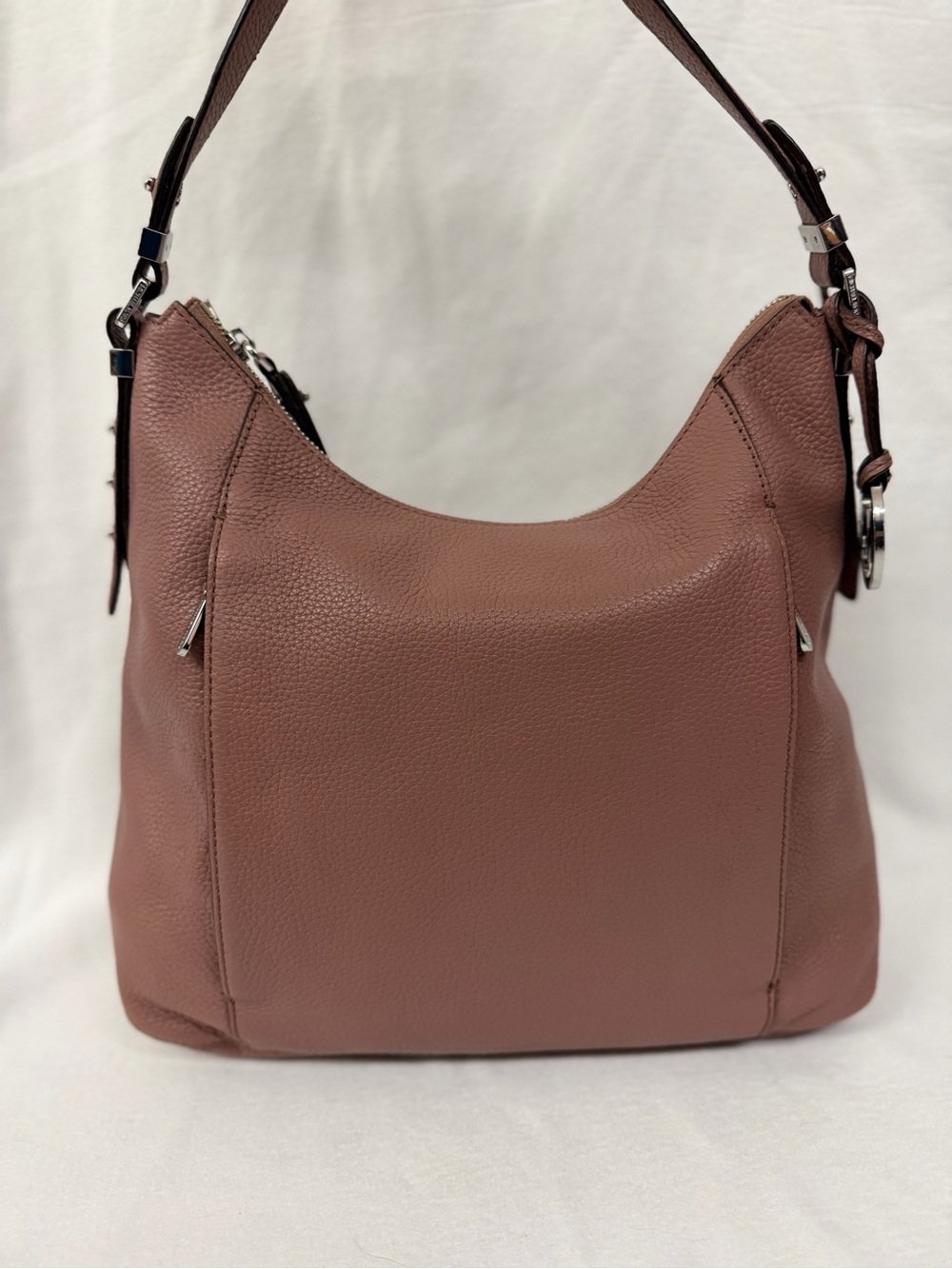 NWOT Beautiful Michael Kors Large Bowery Pebbled Leather Hobo in Dusty Rose